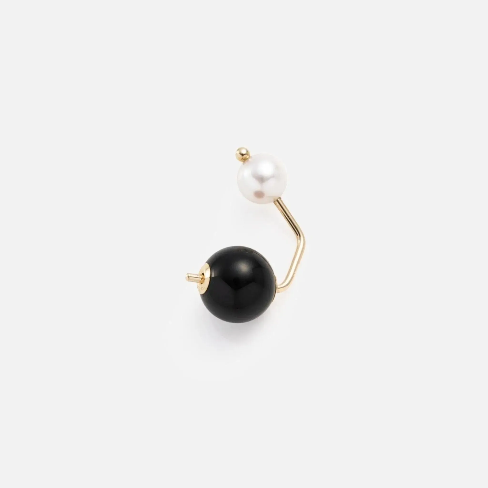 Bumble Bee Pearl Onyx Earring