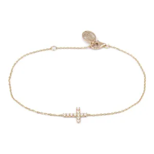 Cartier Diamond K18PG Pink Gold Cross Bracelet