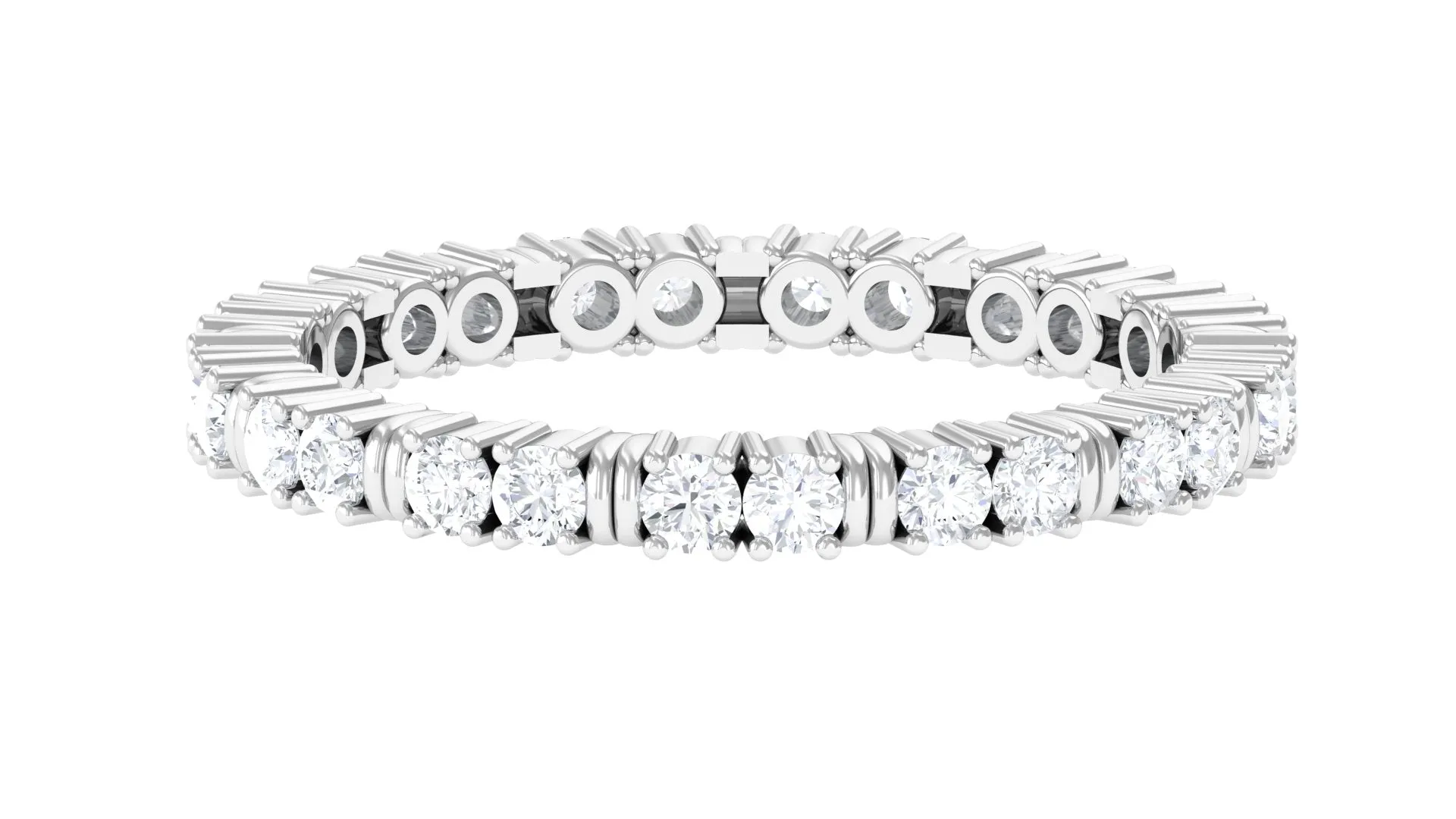 Certified Moissanite Wedding Eternity Band Ring