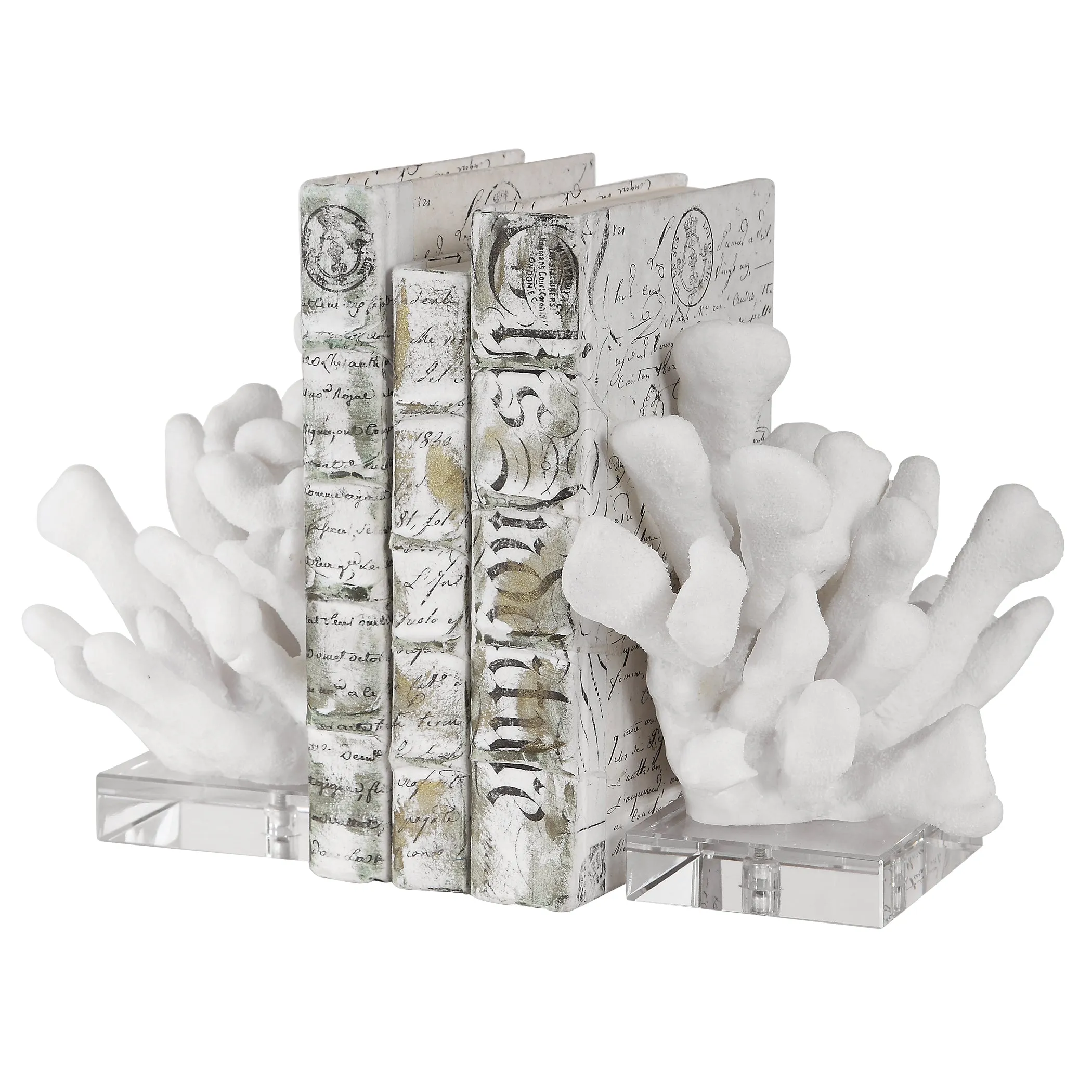 Charbel White Bookends, Set/2