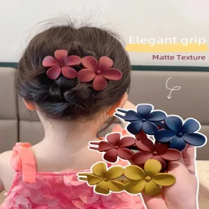 Children's Korean-style New Flower Clip Girls' High-grade Back Head Headdress Ball Head Hairpin Little Girl Plate Hairpin