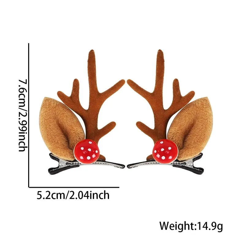 Christmas Cartoon Style Bell Snowman Antlers Plastic