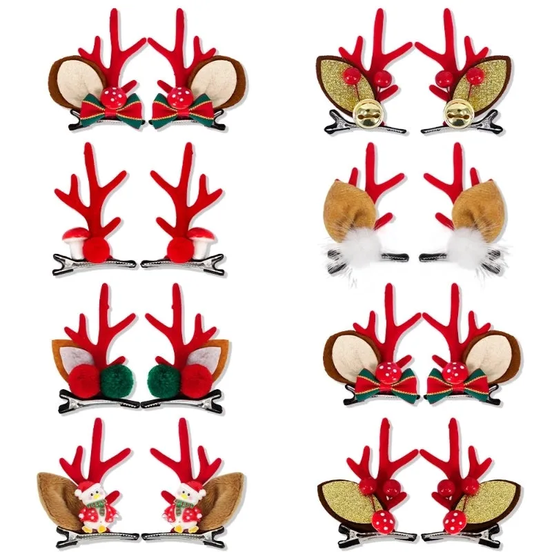 Christmas Cartoon Style Bell Snowman Antlers Plastic