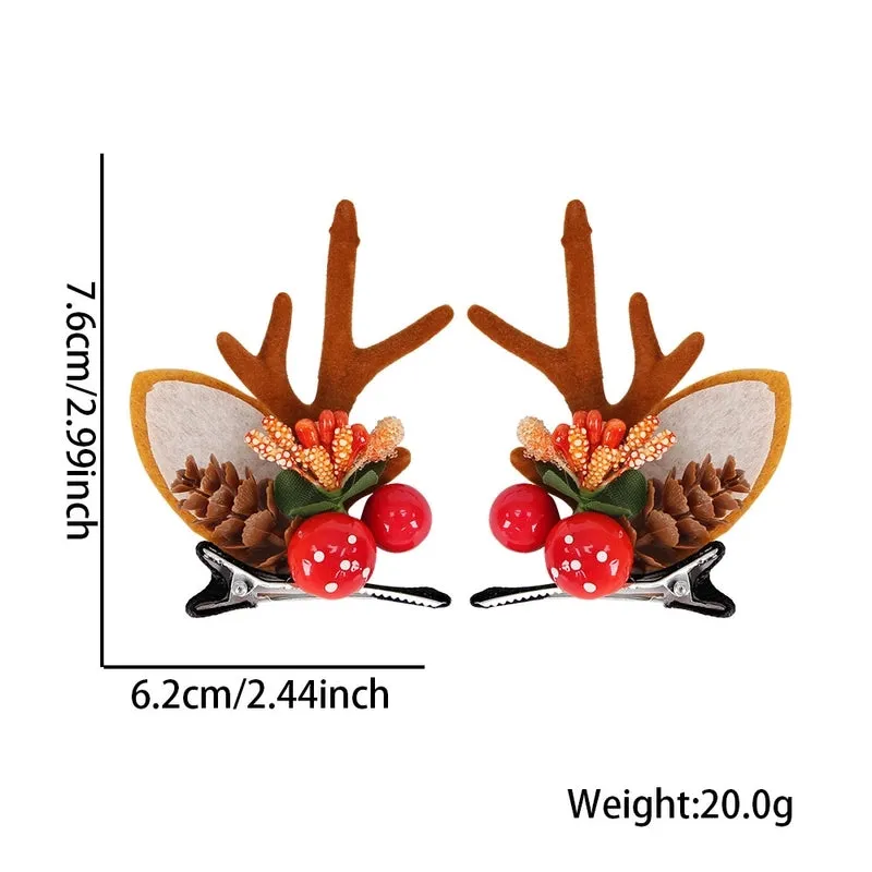 Christmas Cartoon Style Bell Snowman Antlers Plastic