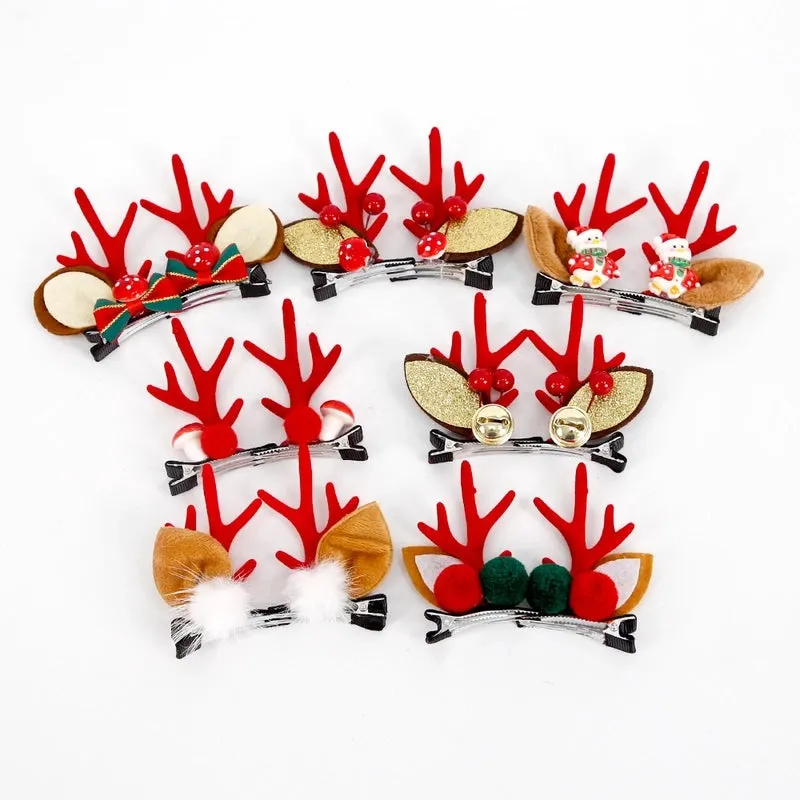 Christmas Cartoon Style Bell Snowman Antlers Plastic