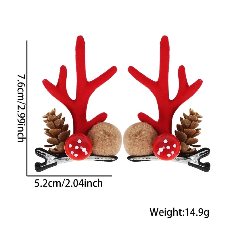 Christmas Cartoon Style Bell Snowman Antlers Plastic