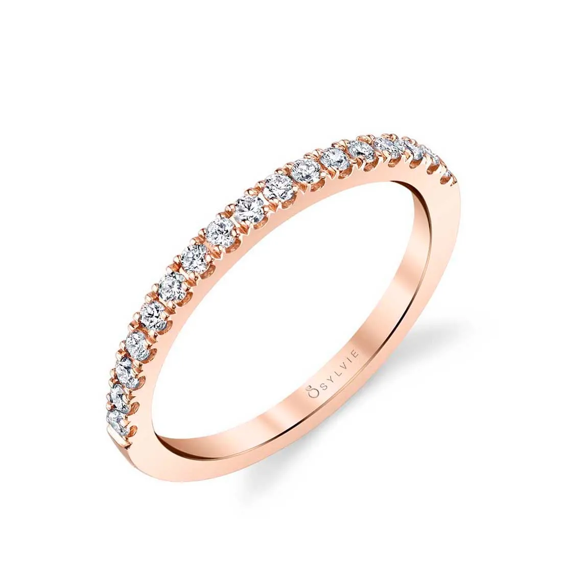 Classic Diamond Wedding Band - Chantelle 18k Gold Rose