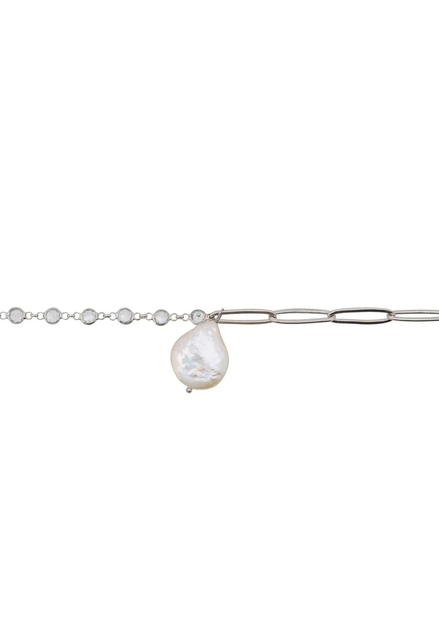 Coin Pearl Bracelet Silver