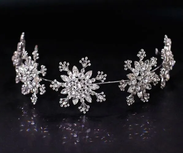 Crystal Snowflake Headpiece, Luxury Crystal Snowflake Hairband  Bridal Tiaras  for a Winter or Christmas Wedding by Crystal wedding uk