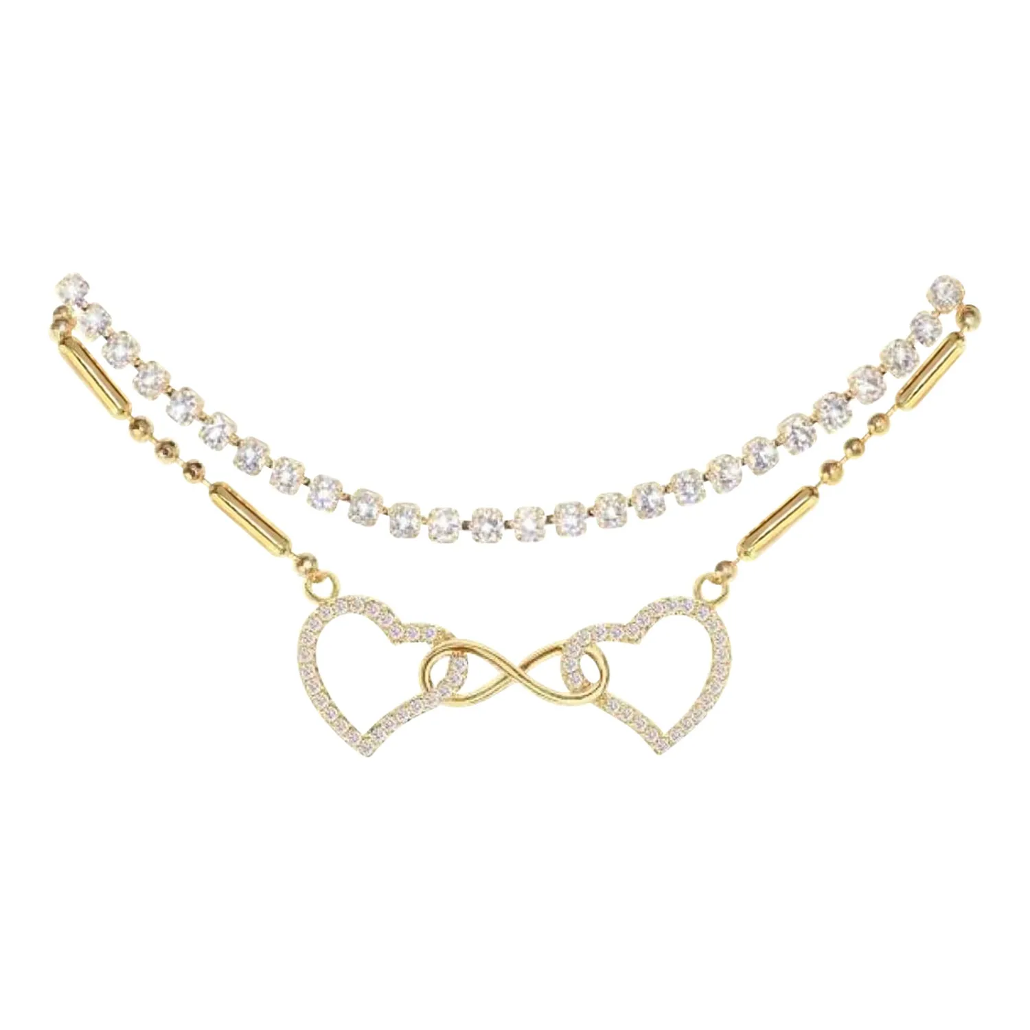 Cubic Zirconia Infinity Heart Bracelet