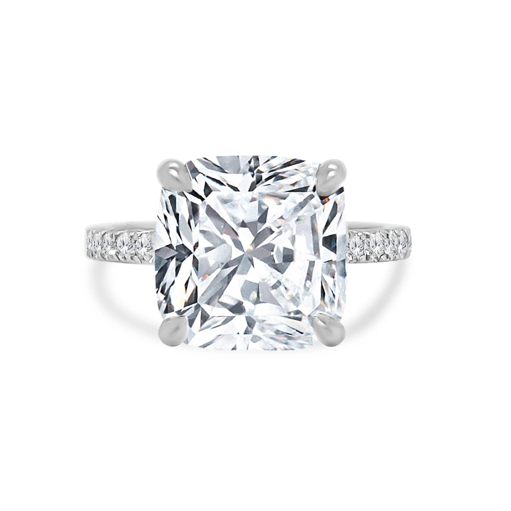 Cushion Cut Solitaire on Diamond Band