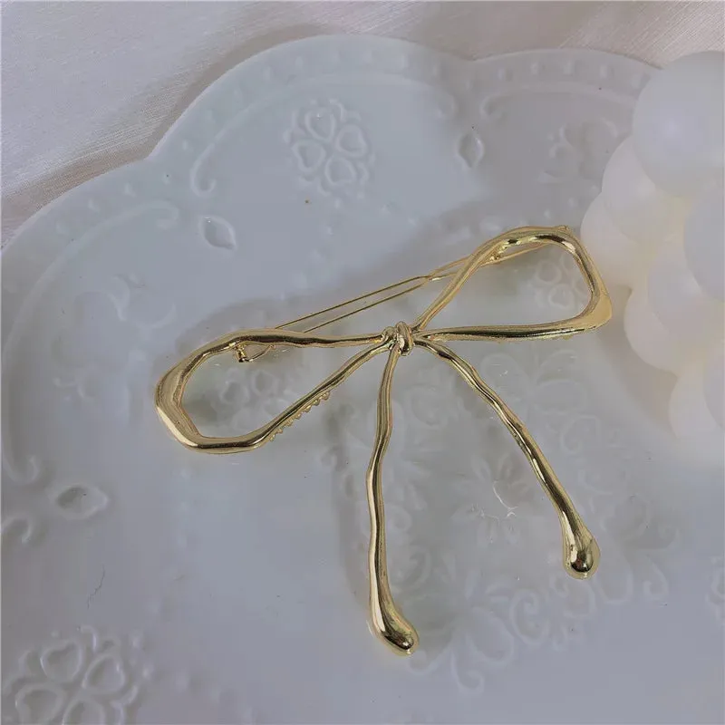 Cute Gold Bowknot Hairpin