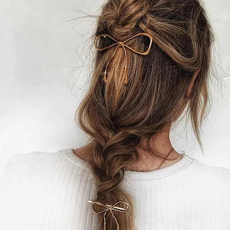 Cute Gold Bowknot Hairpin