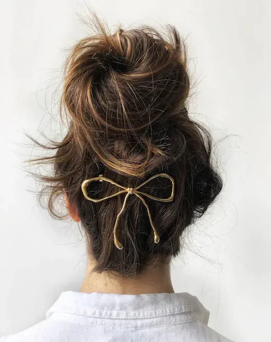 Cute Gold Bowknot Hairpin