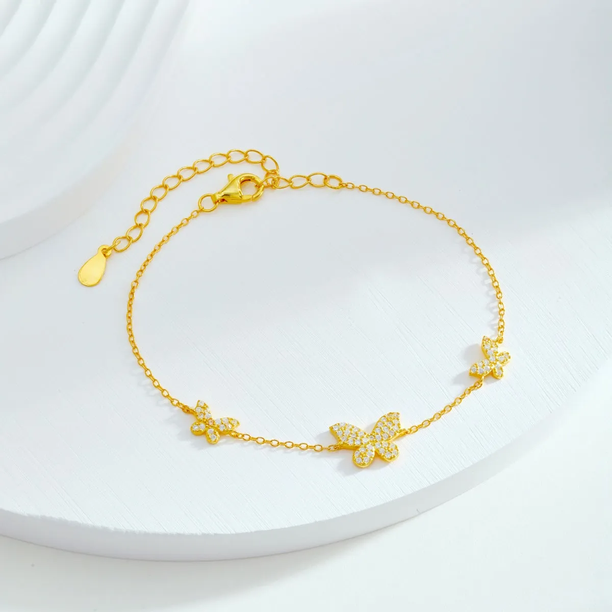 Dainty Pave Butterfly Bracelet