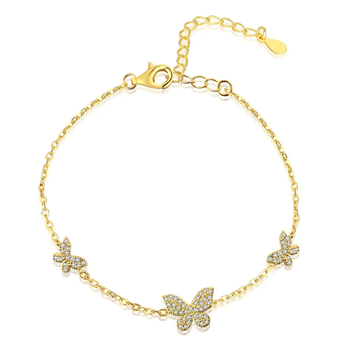 Dainty Pave Butterfly Bracelet