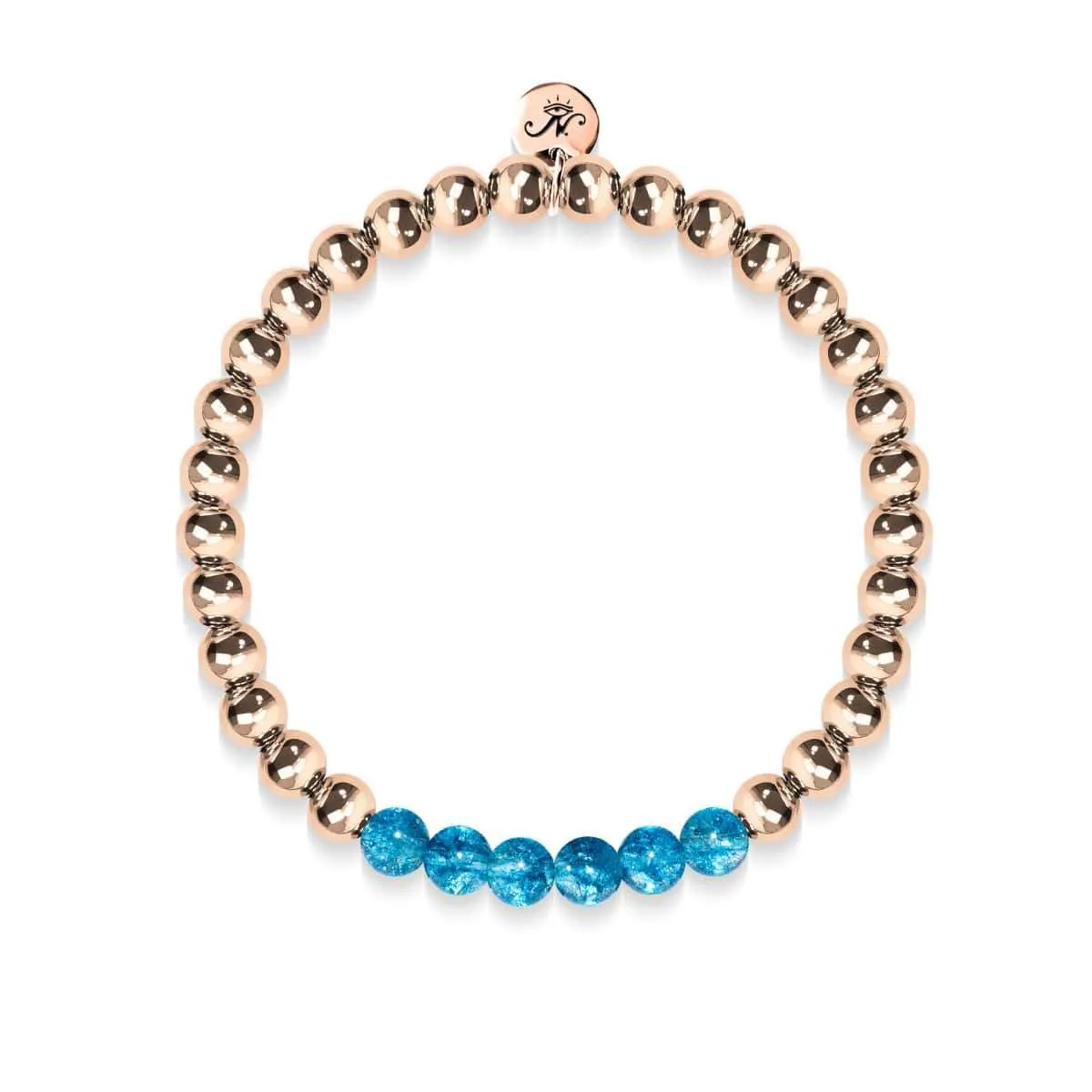 Delightful | 18k Rose Gold | Blue Crystal | Gemstone Expression Bracelet