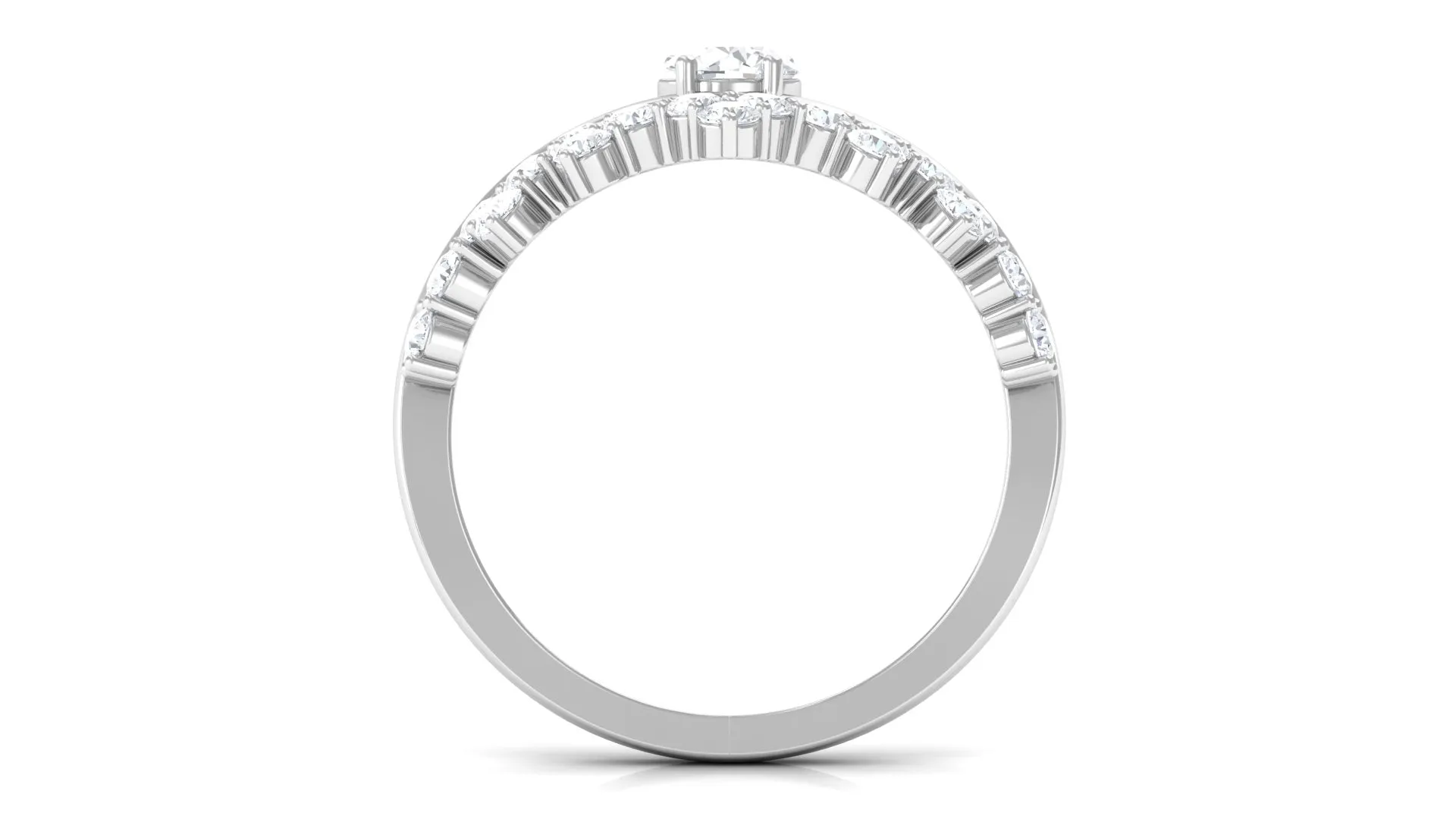 Designer Lab Grown Diamond Curved Engagement Ring