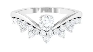 Designer Lab Grown Diamond Curved Engagement Ring