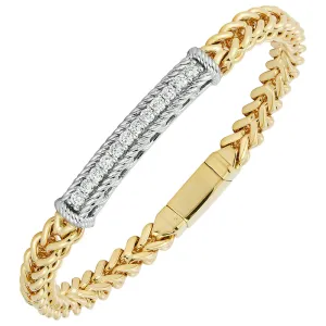 Diamond Bar Bracelet in 14K Two Tone Gold