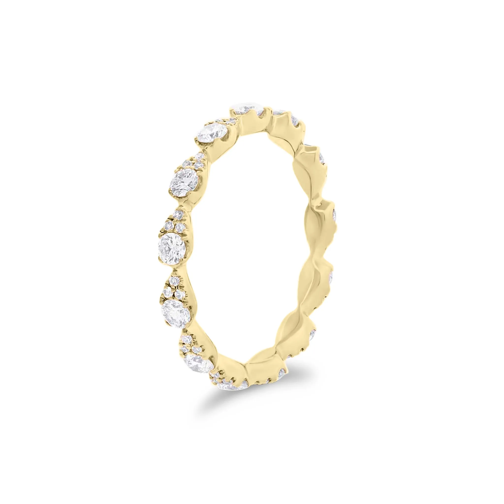 Diamond Pear Clusters Stackable Ring