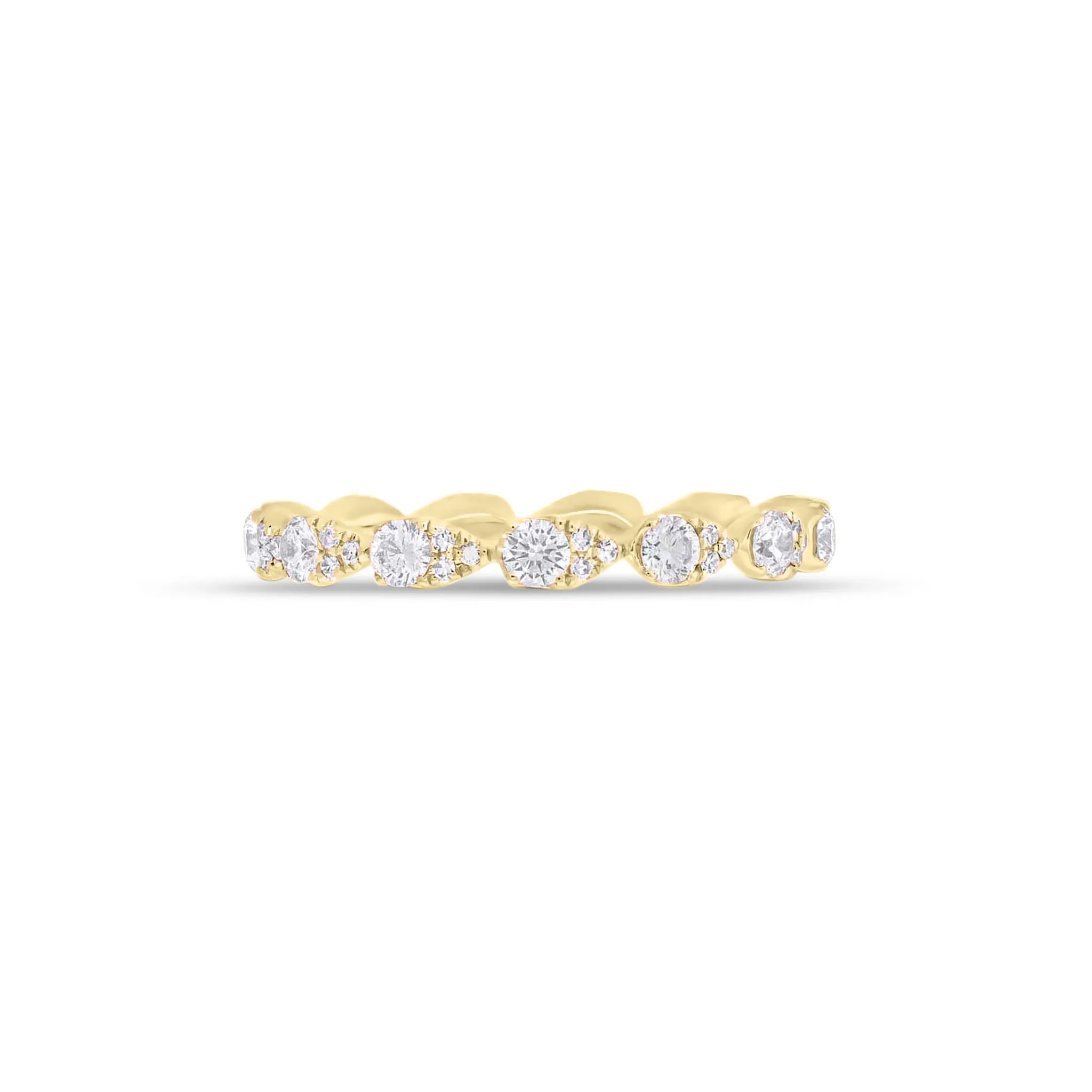 Diamond Pear Clusters Stackable Ring