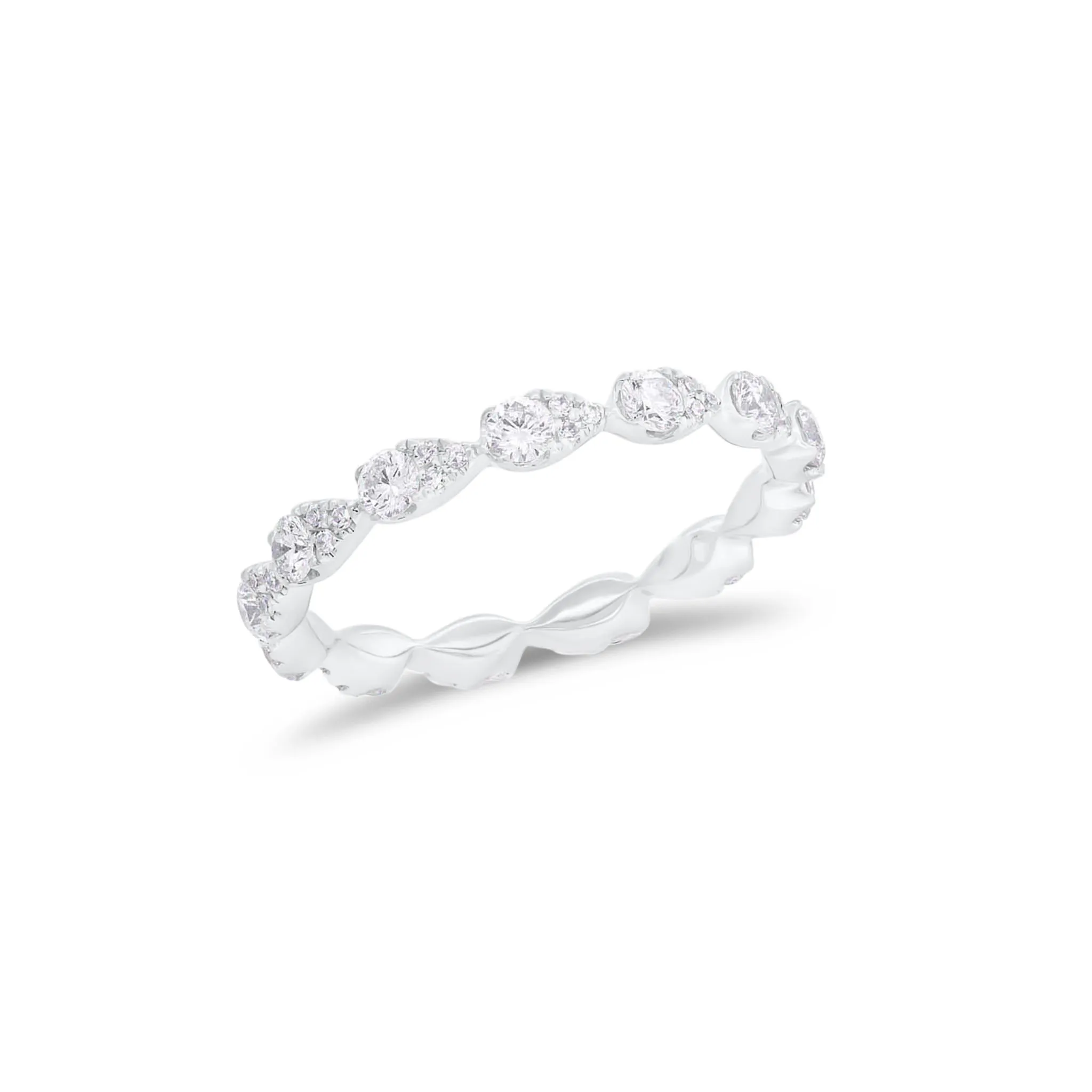 Diamond Pear Clusters Stackable Ring