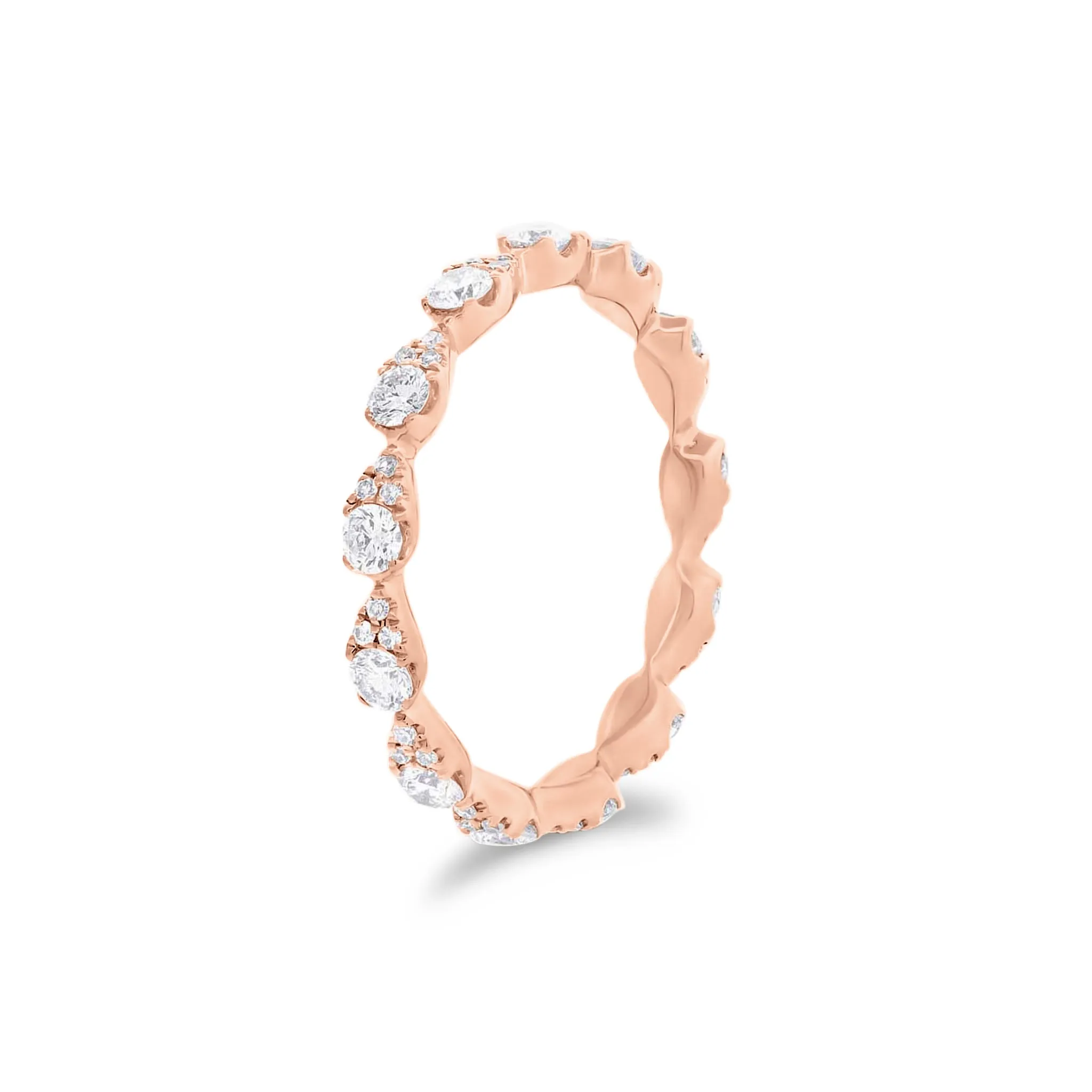 Diamond Pear Clusters Stackable Ring