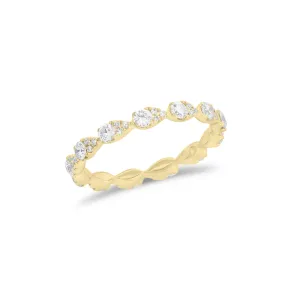 Diamond Pear Clusters Stackable Ring