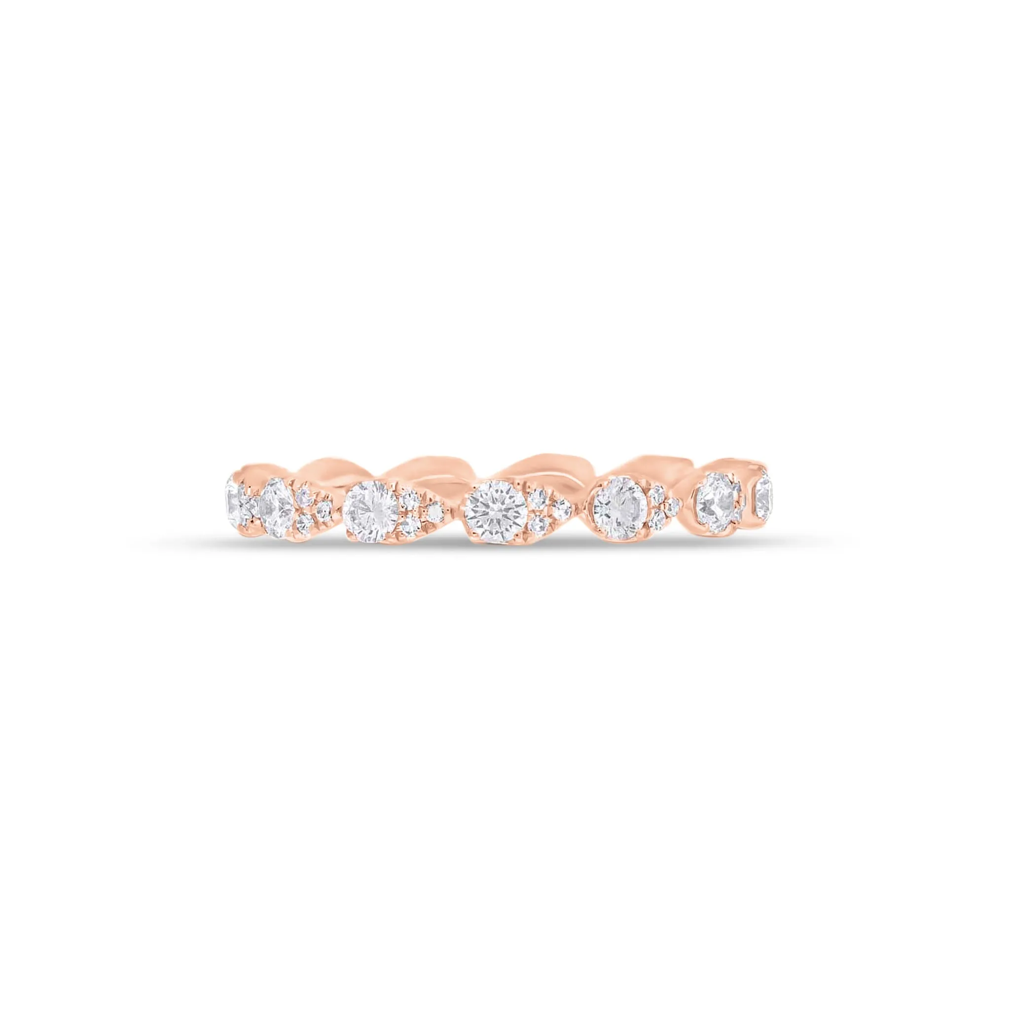 Diamond Pear Clusters Stackable Ring