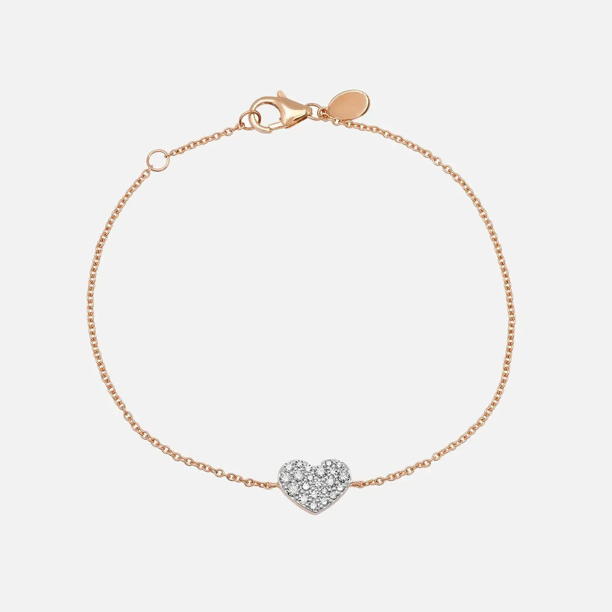 Diamond Smushed Heart Bracelet