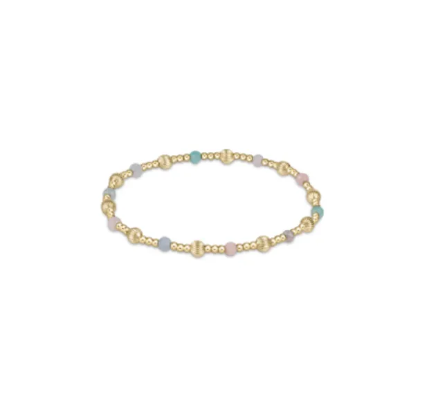 Dignity Sincerity Pattern 4mm Gold & Gemstone Bracelet / Click for Selection