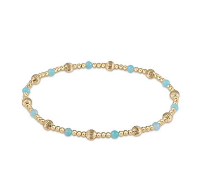 Dignity Sincerity Pattern 4mm Gold & Gemstone Bracelet / Click for Selection