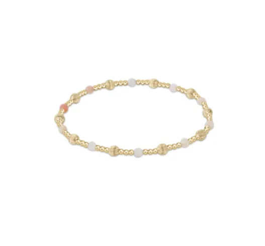 Dignity Sincerity Pattern 4mm Gold & Gemstone Bracelet / Click for Selection