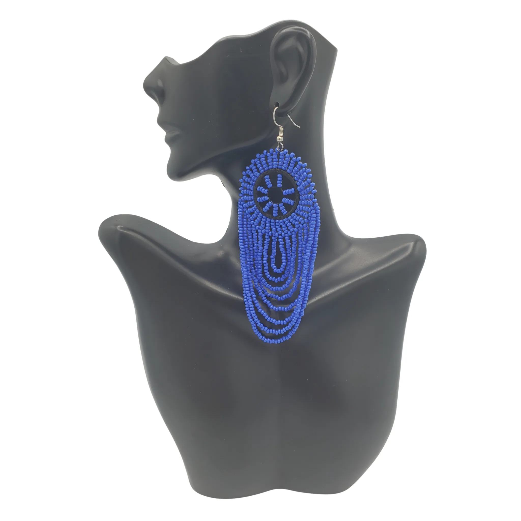 Dream Catcher Beaded Earrings, Blue