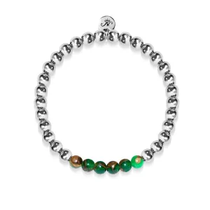 Dreamy | Silver | New Green Agate | Gemstone Expression Bracelet