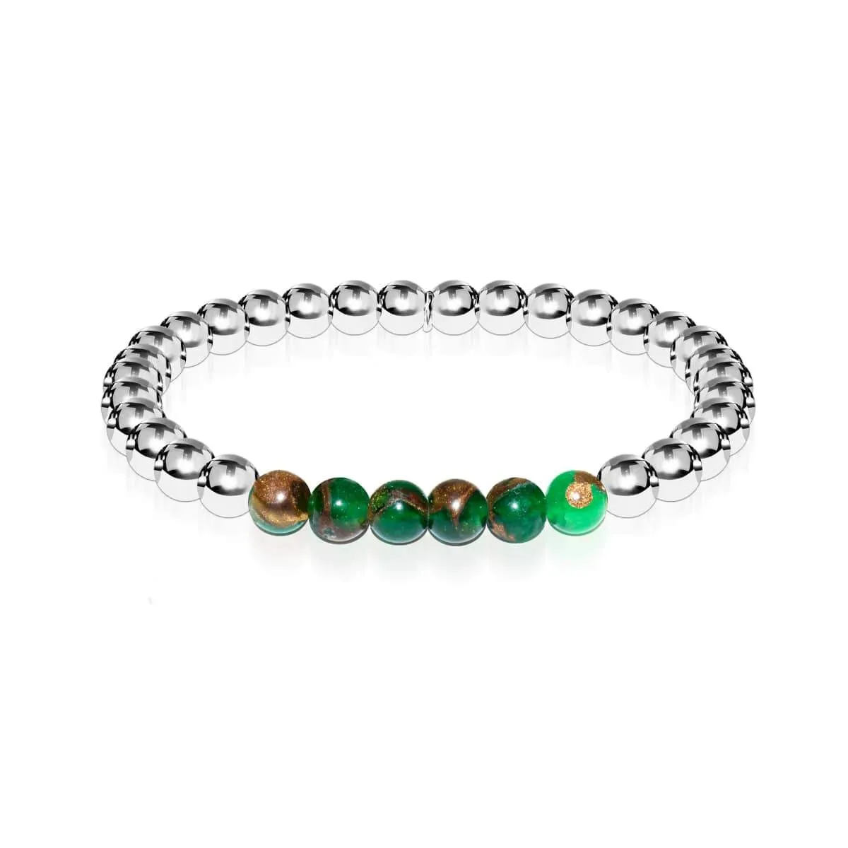 Dreamy | Silver | New Green Agate | Gemstone Expression Bracelet