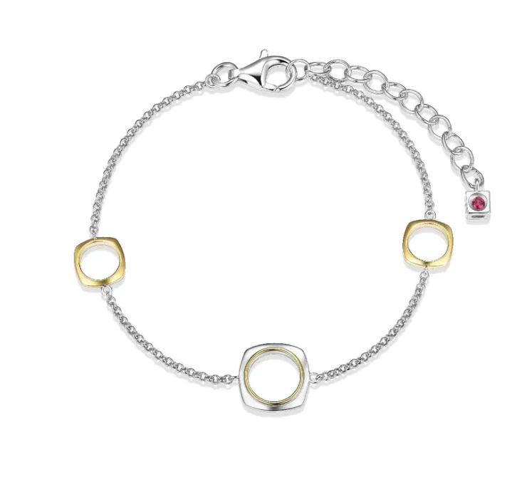 ELLE Two Tone Open Square Station Bracelet (SI6071)