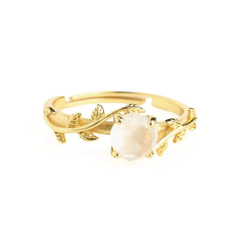 Enchanted Vine Moonstone Adjustable Ring