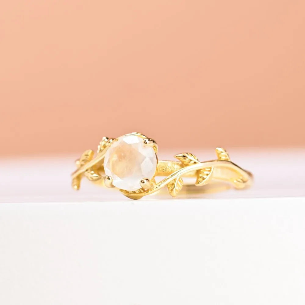 Enchanted Vine Moonstone Adjustable Ring