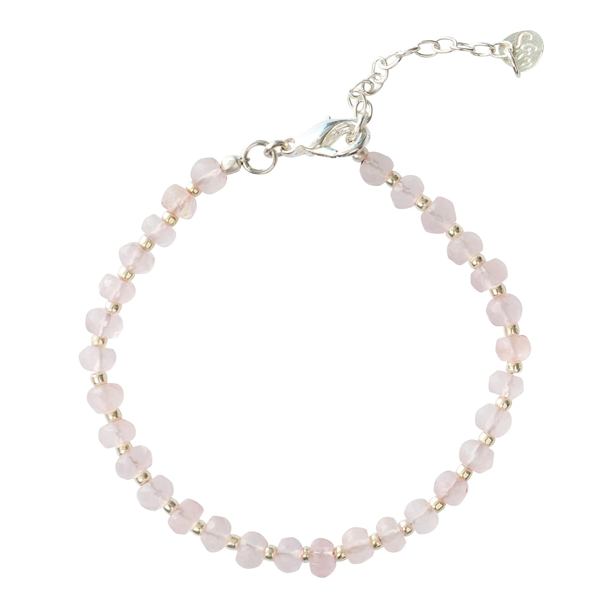 Energy Rose Quartz Silver Bracelet - A Beautiful Story