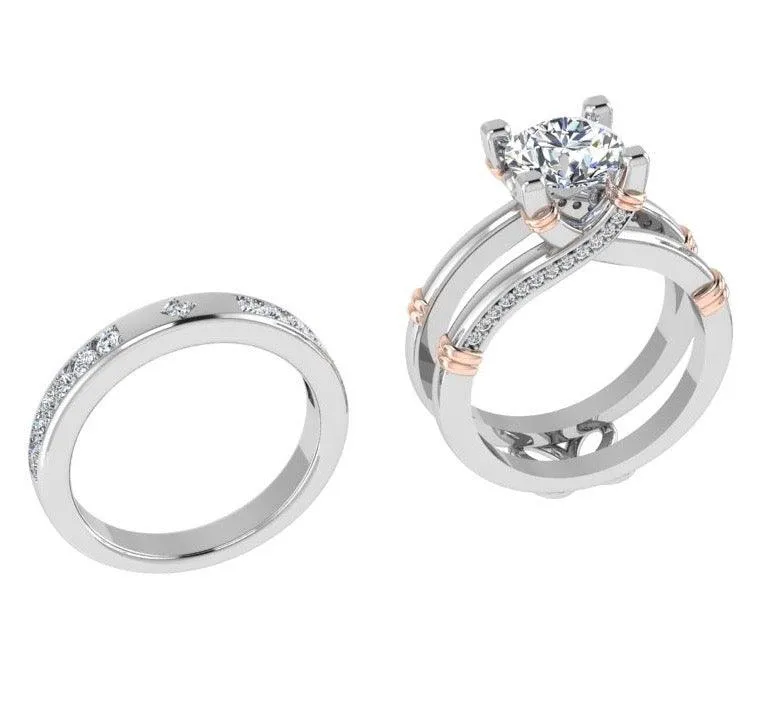 Engagement ring and Wedding band Set