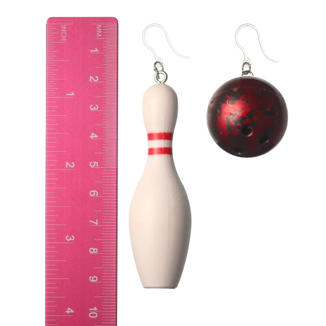 Exaggerated Bowling Dangles Hypoallergenic Earrings for Sensitive Ears Made with Plastic Posts