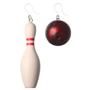 Exaggerated Bowling Dangles Hypoallergenic Earrings for Sensitive Ears Made with Plastic Posts