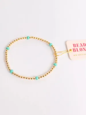 Extended Poppi Beaded Bracelet in Turquoise