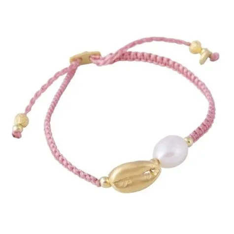 Fairley Cowrie Shell Bracelet Flamingo