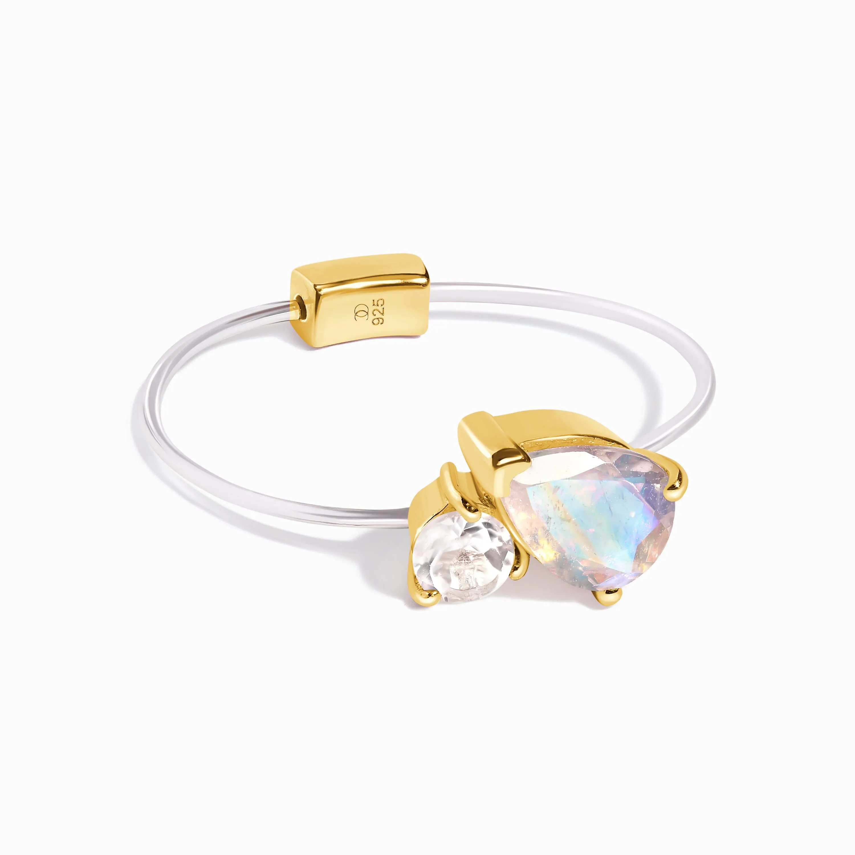 Floating Ring - Toi Et Moi Moonstone & White Topaz