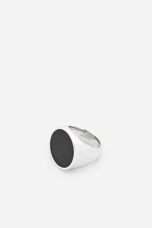 Flush Ring Black Onyx Circle