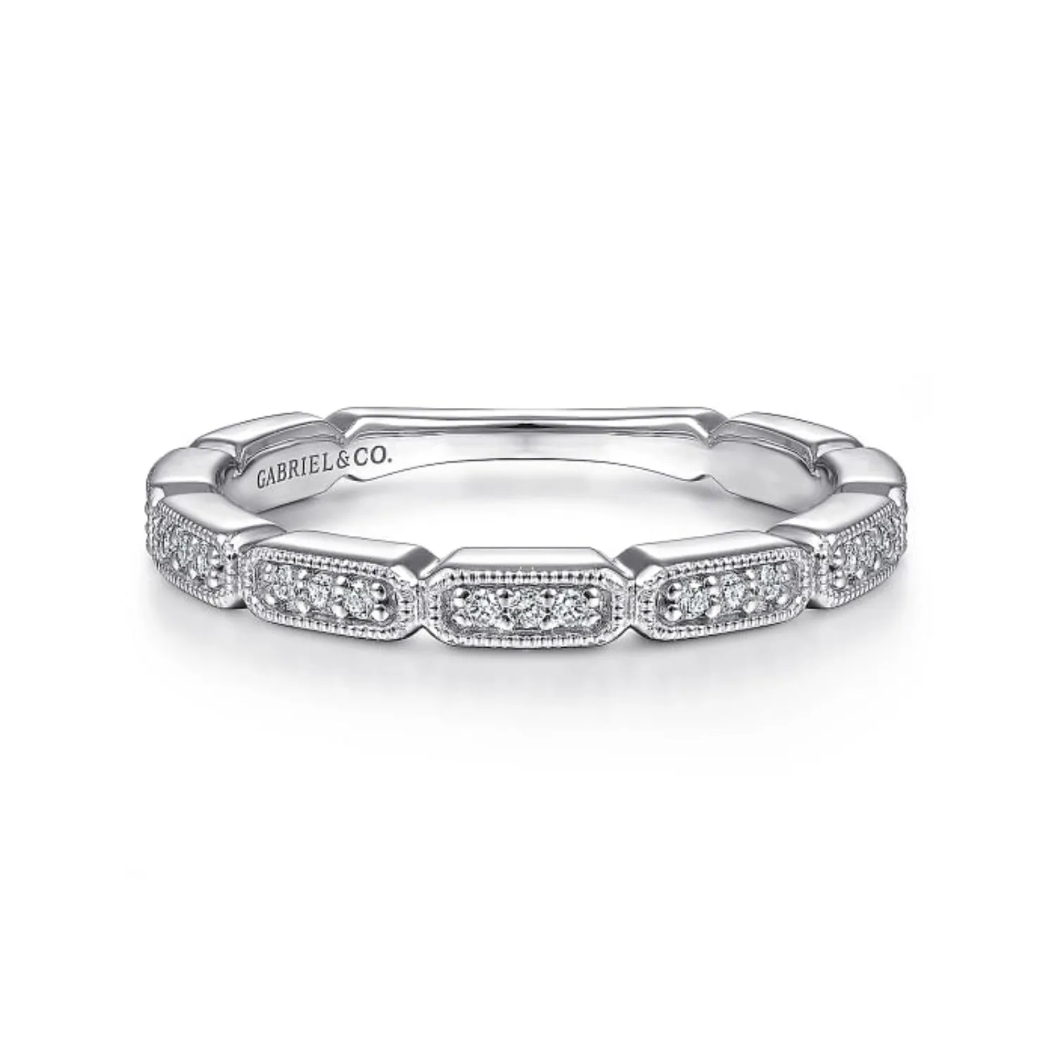 Gabriel & Co.  Segmented Diamond Stackable Band