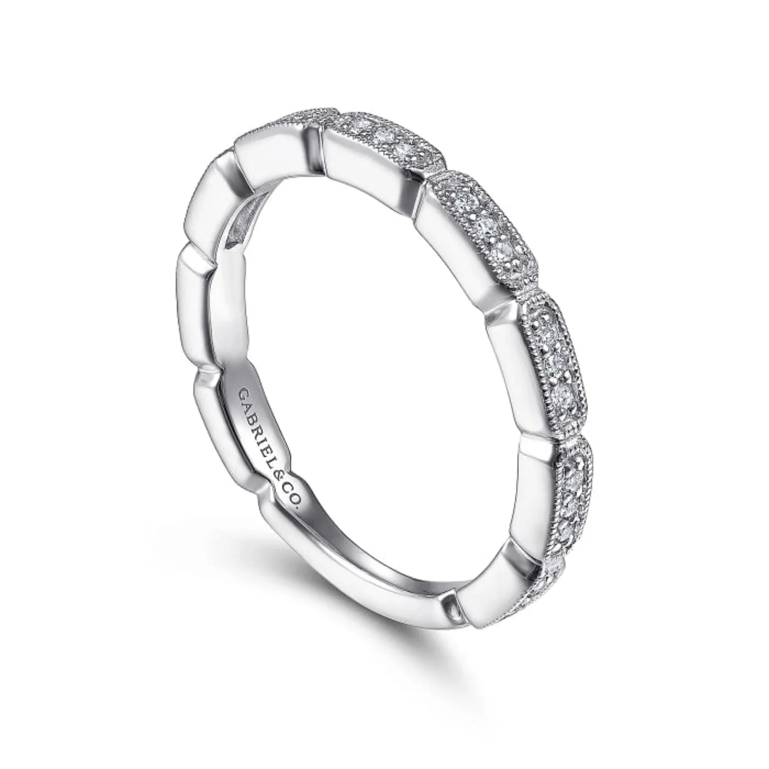 Gabriel & Co.  Segmented Diamond Stackable Band